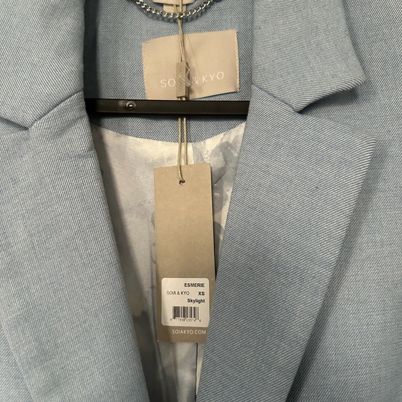 Sz XS Esmerie Elegant Pale Blue Women's Coat Brand New - Picture 2 of 12